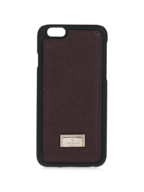Corneliani logo-plaque pebbled-leather iphone 6 plus cover Brown 001TP3000180240