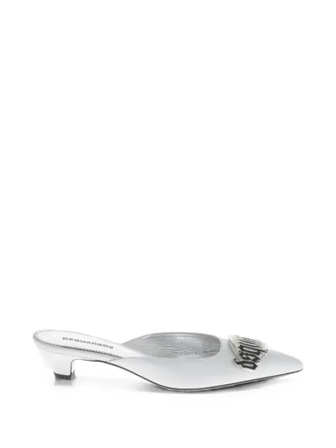 DSQUARED2 logo-plaque pointed-toe mules Silver MHW003801500001