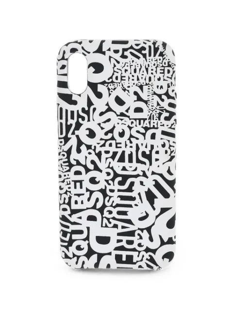DSQUARED2 logo-print iPhone X case Black ITM008739203167