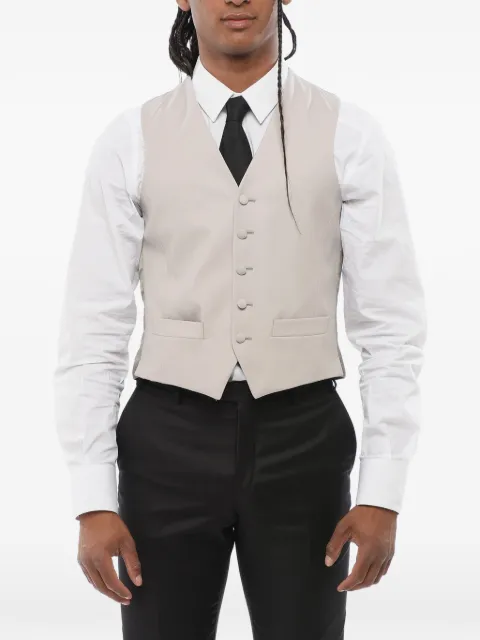 Corneliani button-up jetted-pockets waistcoat Neutrals 67C1910088053026