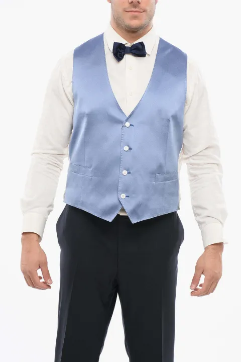 Corneliani welt-pocket waistcoat Blue 87C0611117180004
