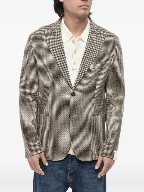 Paolo Pecora houndstooth single-breasted blazer Brown 24IC1M0L0224811Q2A1