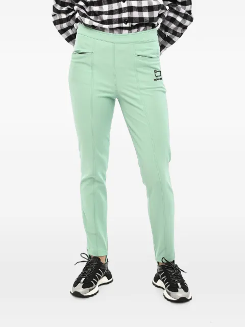 Woolrich logo-embroidered trousers Green CFWWTR0144FRUT3229