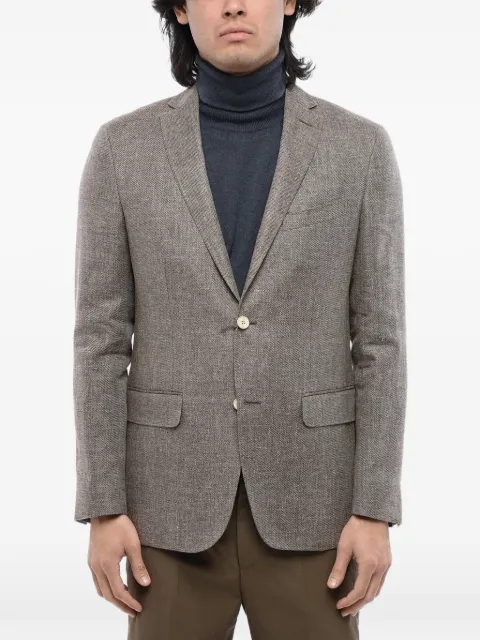 Corneliani single-breasted flap-pocket blazer Brown 85XR570136354030