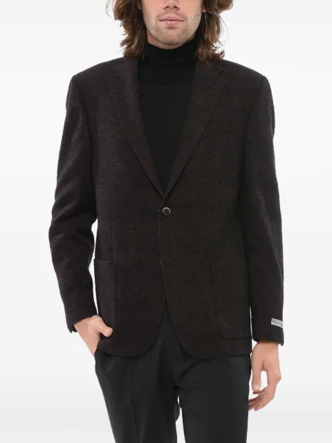 Corneliani Glen plaid single-breasted blazer Brown 806R417836303032