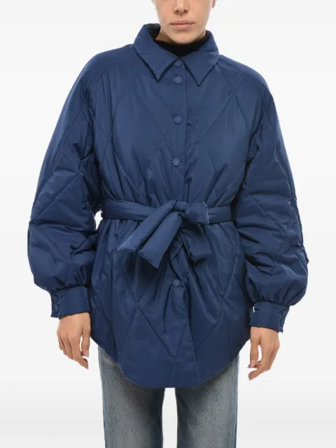 Bacon belted puffer jacket Blue BACNUGIA335