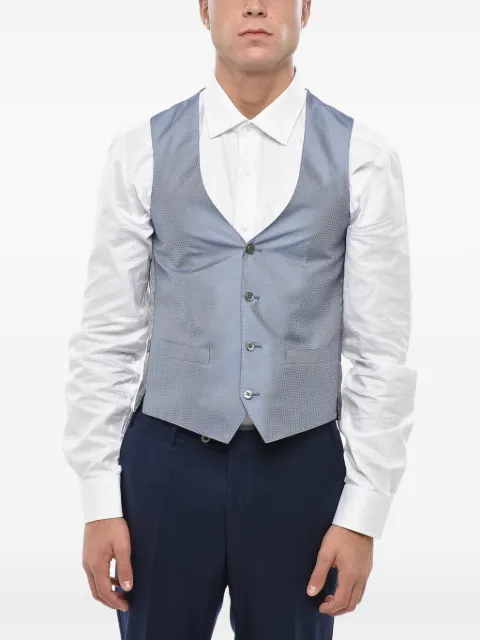 Corneliani geometric-pattern silk waistcoat Blue 79C0957117199001