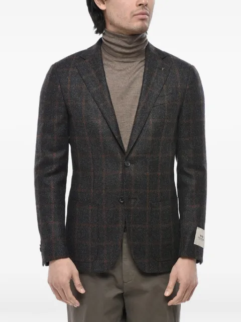 Corneliani checked-pattern single-breasted blazer Grey 26XZ232666381013
