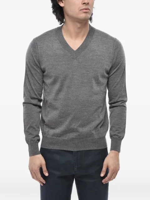 Paolo Pecora V-neck virgin wool sweater Grey 24IC1M0A009F0018994
