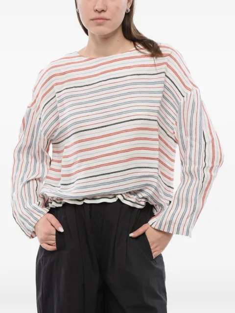 Woolrich striped elastic-hem blouse Neutrals CFWWSI0057FRUT21138679