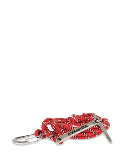 DSQUARED2 two-tone logo-engraved paracord belt Silver BEM045237202405