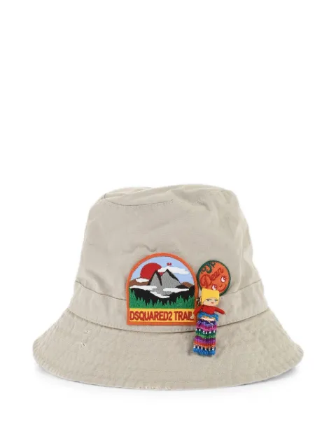 DSQUARED2 logo-patch appliqué bucket hat Grey HAM004605C05524