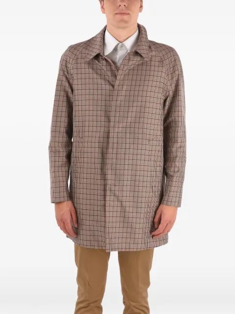 Corneliani checked-pattern single-breasted coat Brown 8332F39120208030