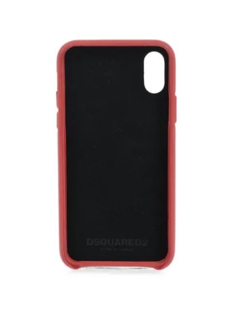 DSQUARED2 logo-print iPhone X case Red ITM003839203167