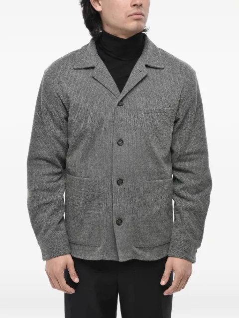 Paolo Pecora herringbone patch-pocket knitted cardigan Grey 24IC1M0L0724811R801