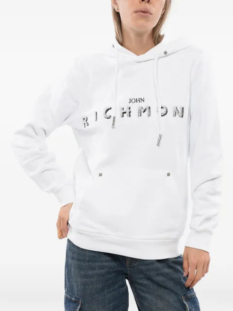 John Richmond Betto embroidered-logo hoodie White RMP24015FE