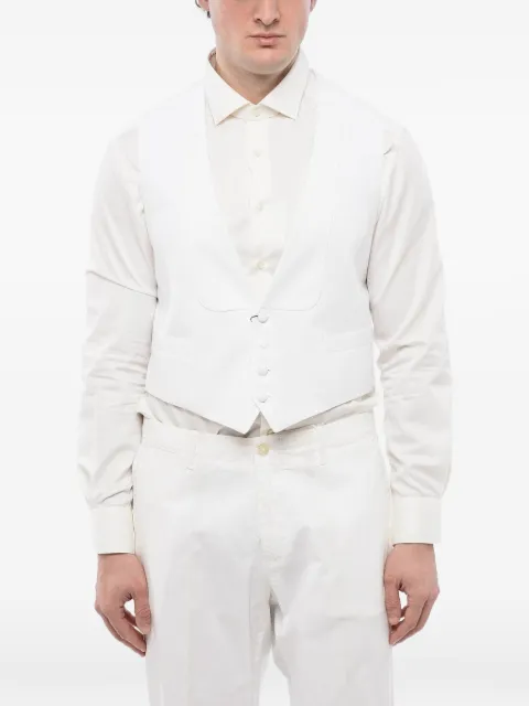 Corneliani martingale-back single-breasted waistcoat White 83C1909111083028