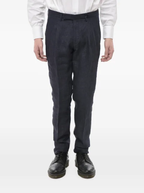 Corneliani pleated linen trousers Blue 874Z191164124001