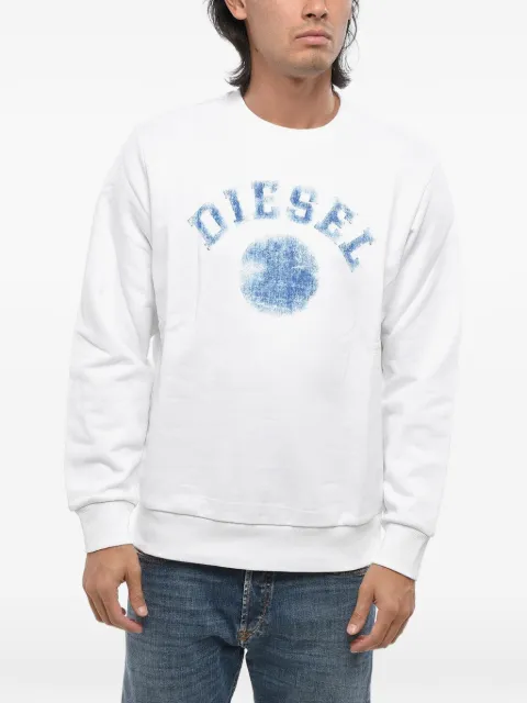 Diesel brushed logo-print sweatshirt White A16949RIAJH1