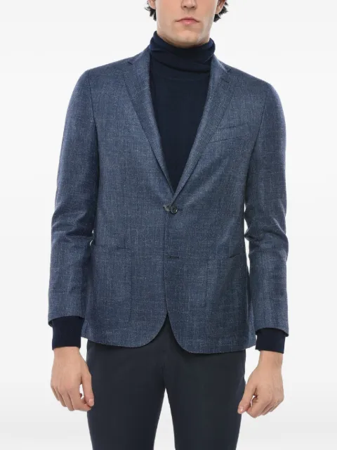 Corneliani single-breasted patch-pocket blazer Blue 93XR479338280005