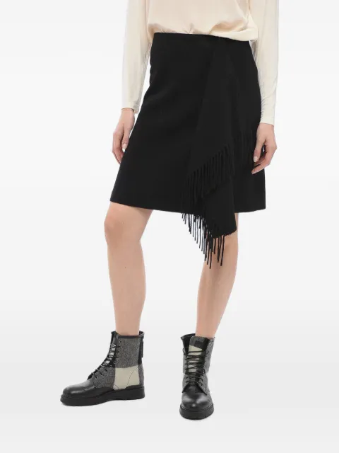 Woolrich fringe-detail wrap skirt Black CFWWSK0023FRUT2378100