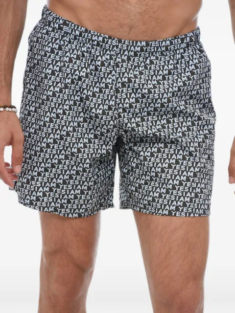 yes i am logo-print swim shorts Black BL2022039GRWH