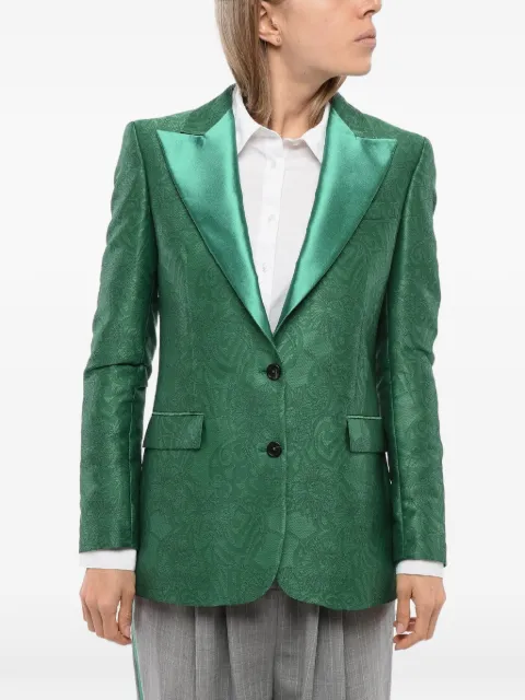 John Richmond embroidered peak-lapel blazer Green RWP23140GC