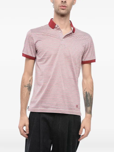 Corneliani striped short-sleeve cotton polo shirt Red 77G5016125025045