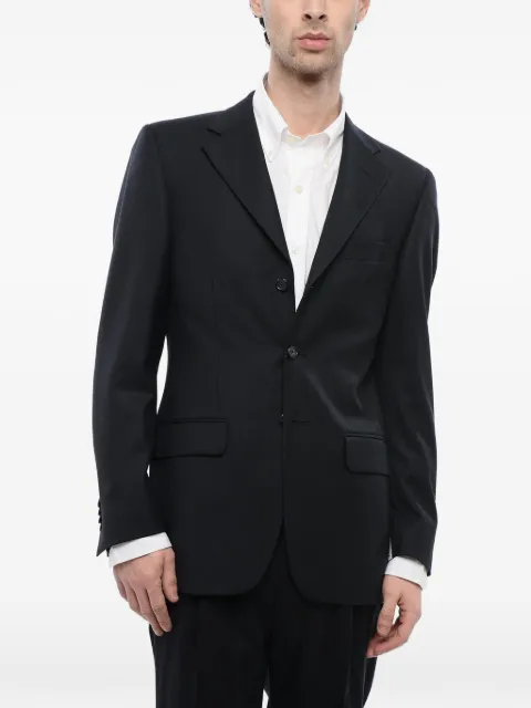 Corneliani single-breasted wool blazer Blue 666T220008154001