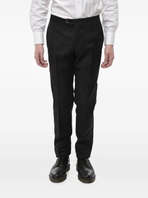 Corneliani Academy pressed-crease wool tailored trousers Black 8350839118232020