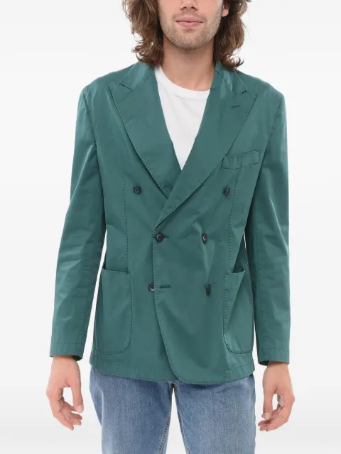 Corneliani double-breasted peak-lapel jacket Green 87YAZ41120155051
