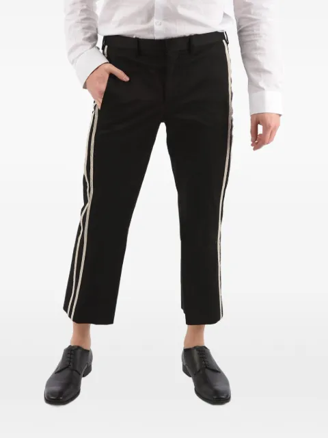 Neil Barrett side-stripe slim-fit cropped trousers Black BPA771AHN014514