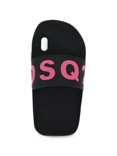 DSQUARED2 logo-print slipper-style iPhone X case Black ITM000433700001