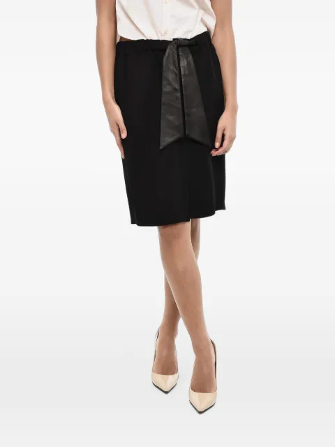 DSQUARED2 leather-belt front-slit midi skirt Black S75MA0898S78238