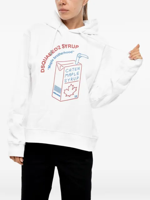 DSQUARED2 logo-print hoodie White S75GU0486S25516