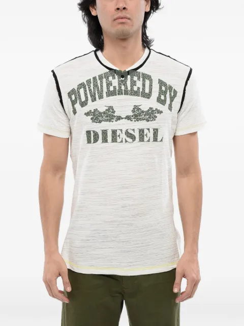Diesel logo-print slub-cotton T-shirt Neutrals A129450AJBA141