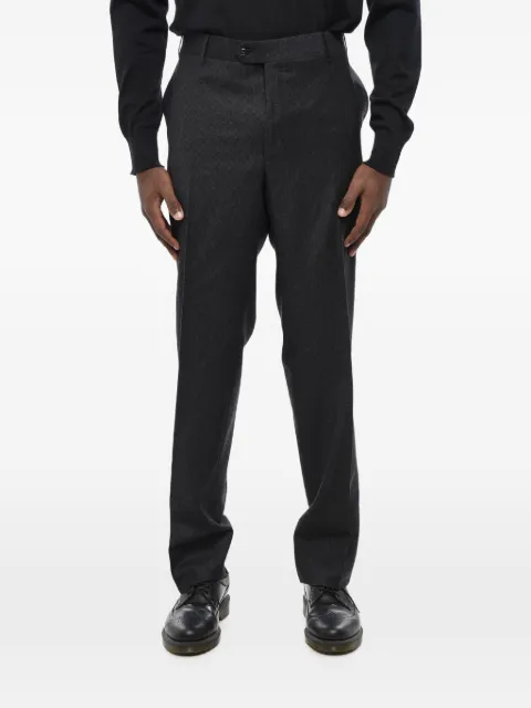 Corneliani checked flat-front trousers Grey 8458019817504016
