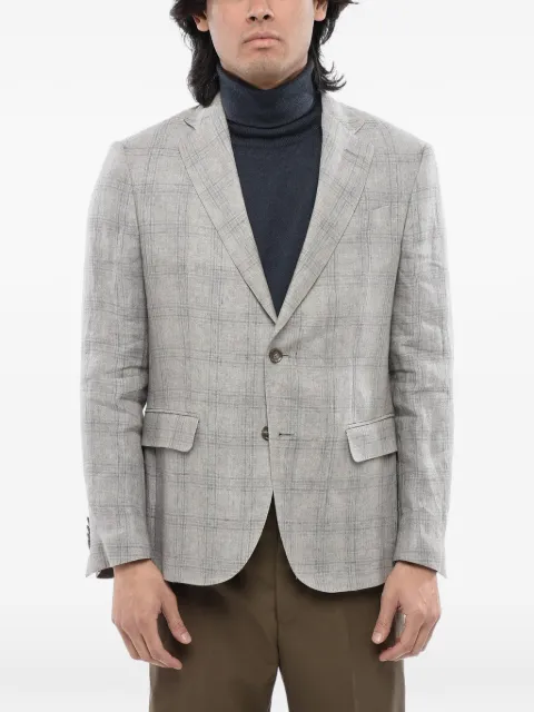 Corneliani check-pattern single-breasted blazer Grey 81YAF08120153013