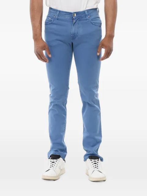 Corneliani embroidered cotton jeans Blue 794JD27120149008