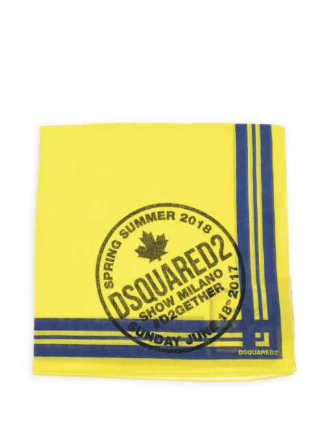 DSQUARED2 logo-print cotton bandana Yellow FUM000808CS0040