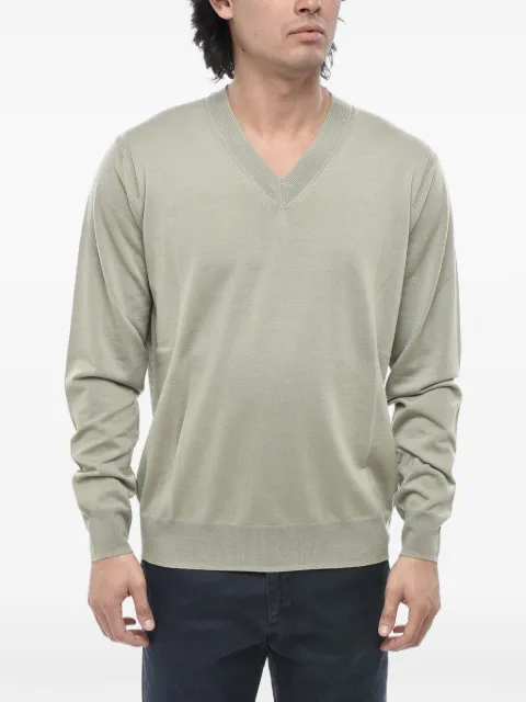 Paolo Pecora V-neck sweater Green 24IC1M0A009F0015636