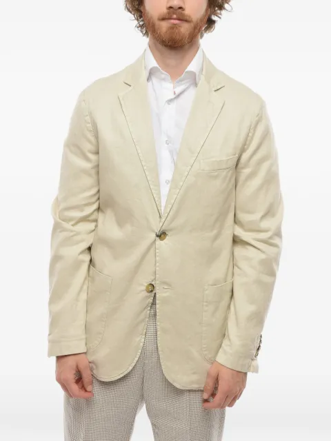 Cruna single-breasted patch-pockets blazer Neutrals SCHELSEA750ECRU