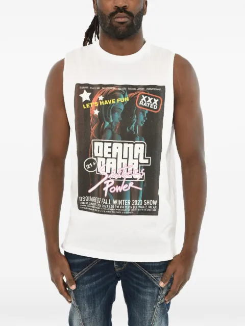 DSQUARED2 graphic-print tank top White S71GD1336S23009