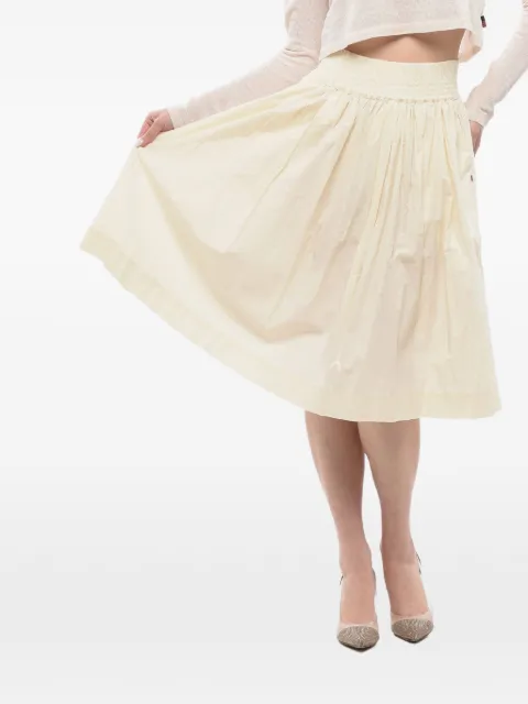 Woolrich pleated flared midi skirt Neutrals CFWWSK0021FRUT1509809