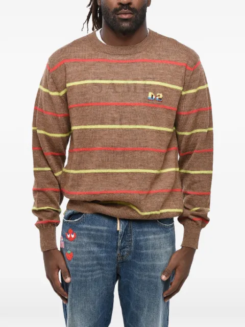 DSQUARED2 striped embroidered sweater Brown S74HA1342S18334