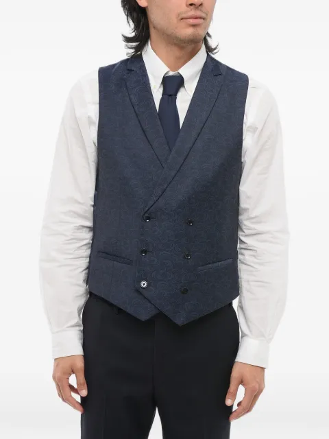 Corneliani double-breasted patterned waistcoat Blue 83CZ398287112001