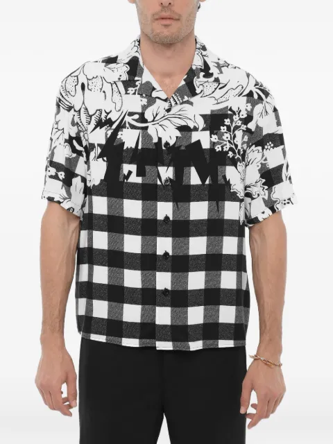 Neil Barrett checked floral-print shirt White NBV6CM186AV024031