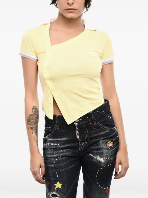 DSQUARED2 asymmetric-neck T-shirt Yellow S72NC1076S22743