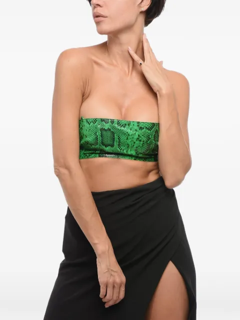 DSQUARED2 python-effect leather top Green S72NC1016SY1626