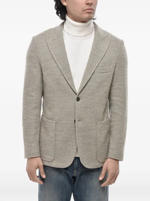 Paolo Pecora bouclé patch-pocket blazer Neutrals 24IC1M0L02348131901